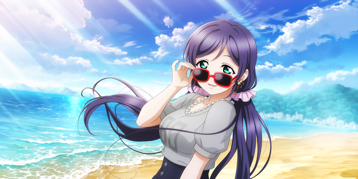 Nozomi Tojo on Sunny Beach from Love Live!