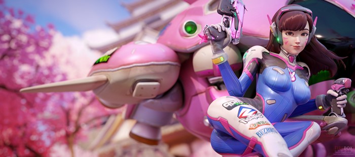 4K, brunette, video games, digital art, video game girls, women, Overwatch, Korean women, Firebox Studio, video game characters, artwork, fan art, weapon, Asian, D.Va (Overwatch), gun, looking at viewer, video game art, illustration, 3D, fantasy art, fantasy girl