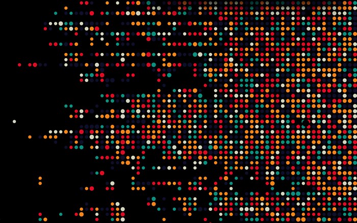 4K, black background, dots