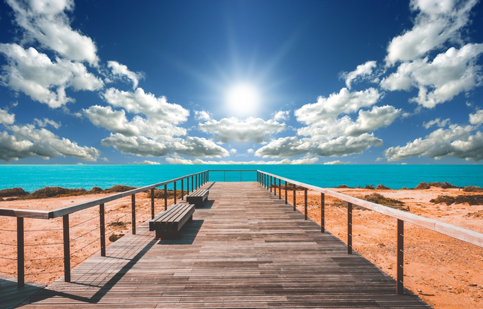 pier, nature, sea, dock, clouds, sky