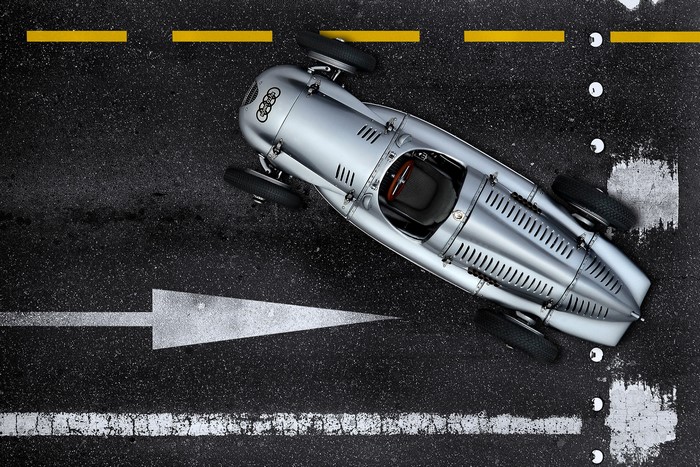 road, race cars, Roadster, top view, photography, car, silver cars, Vintage car, Damian Szmurlo, Audi, classic car