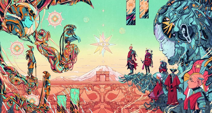 4K, surreal, fantasy art, Christian Benavides, science fiction, digital art, mountains