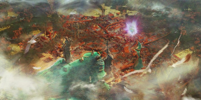 boat, fantasy city, statue, birds, Dan Roff, canal, ship, digital art, cityscape