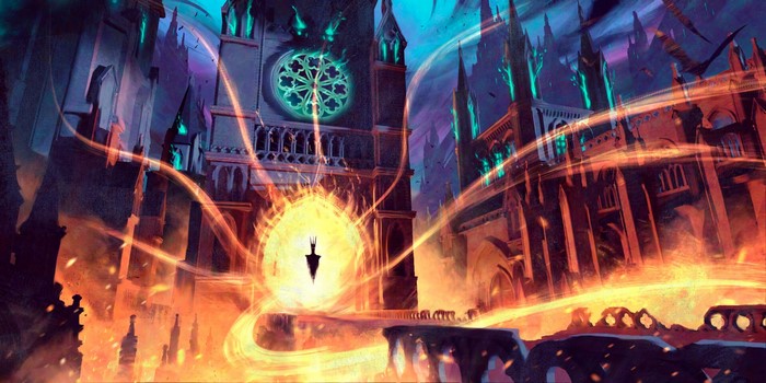 digital art, fantasy architecture, fantasy city, Dan Roff, Gothic, Gothic architecture, dark