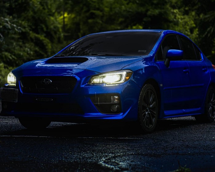 blue, WRX, rain, car, Subaru WRX, Subaru, dark, Subaru Impreza WRX, sky, WRB