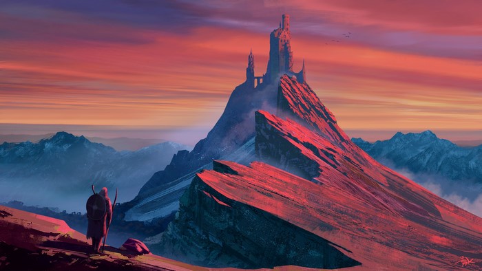 mountains, artwork, fantasy art, digital art