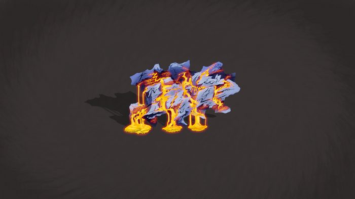 4K, stone age, volcano, minimalism, lava, fire, sketch (artist)