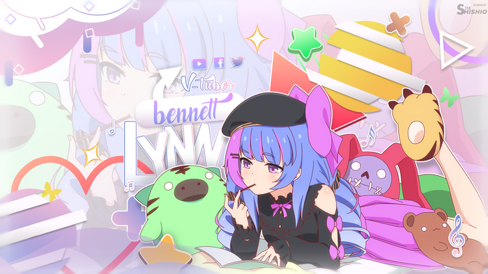 anime girls, shapes, Lynn Bennett, Virtual Youtuber