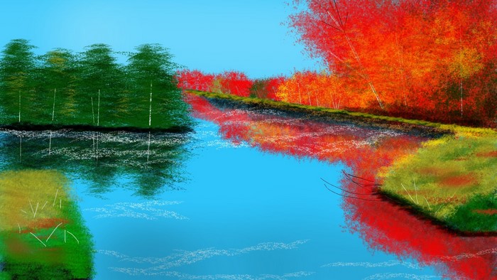 trees, nature, digital painting