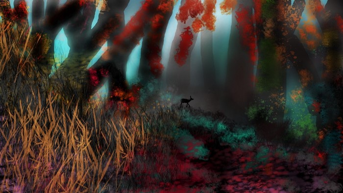 trees, nature, digital painting