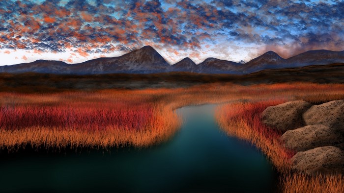 nature, digital painting, landscape
