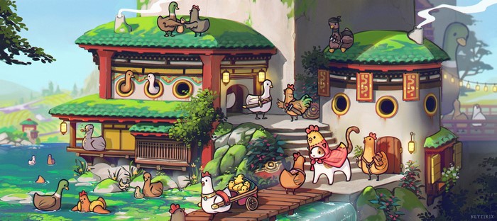 Neytirix Village with Ducks and Chickens