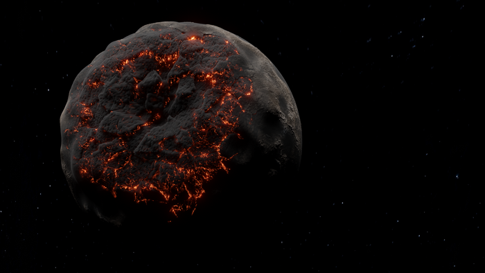 procedural generation, planet, digital, fire, space, Blender, dust, smoke, stars, digital art