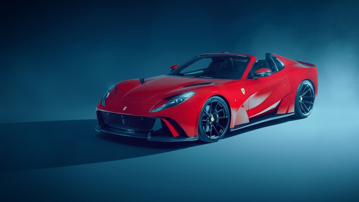 4K, Ferrari 812 GTS, supercars, car, Ferrari, shadow, Italian Supercars, red cars, mist, spotlights, vehicle