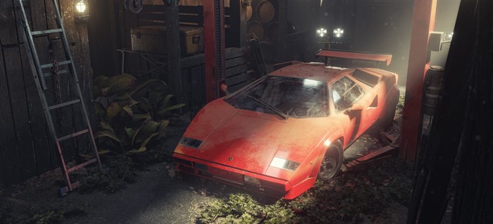 red cars, Lamborghini Countach, vehicle, digital art, artwork, Pavel Golubev, Lamborghini, car