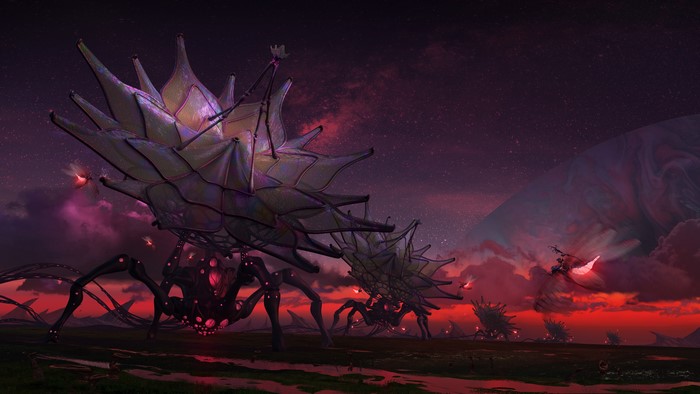 4K, planet, space, satellite dish, science fiction, digital art, Jonny Mustapha, fantasy art, fantasy architecture