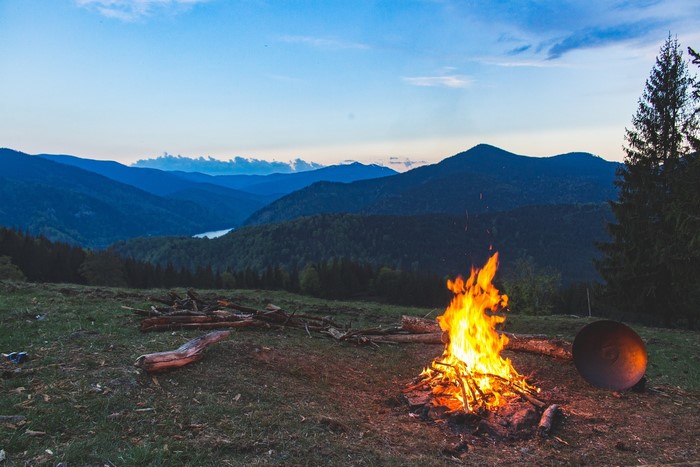 landscape, nature, fire, campfire