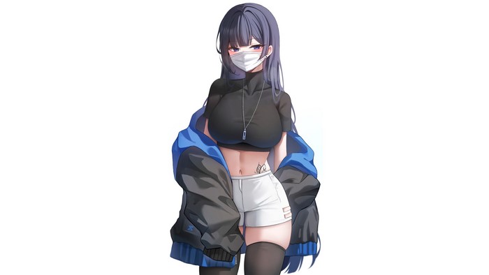 Anime Girl Biya in Crop Top and Shorts