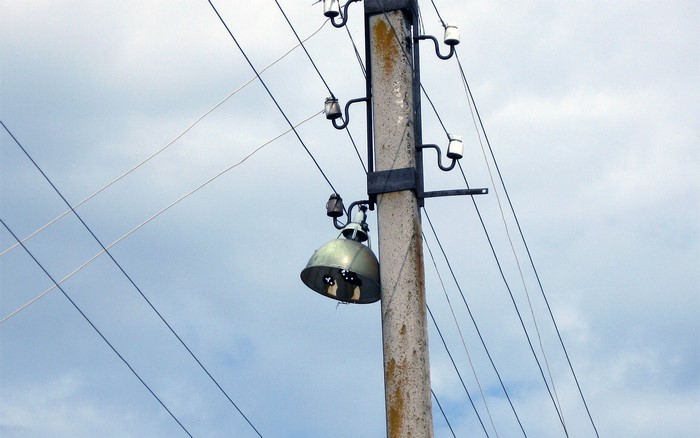 utility pole, outdoors, power lines