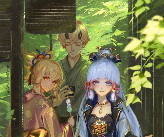 Kamisato Ayaka(Genshin Impact), Genshin Impact (Thoma), Yoimiya (Genshin Impact), Genshin Impact