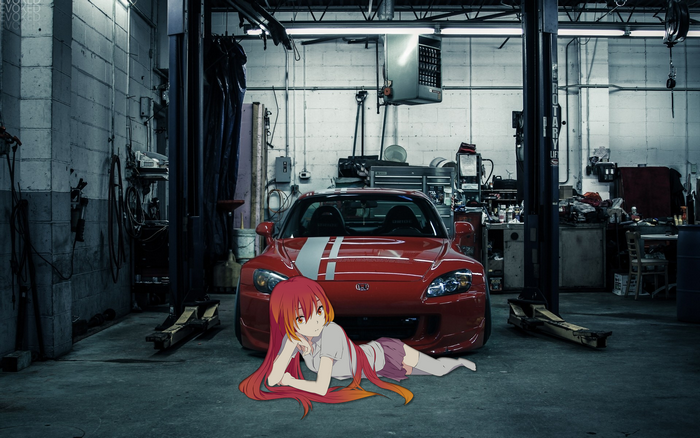 picture-in-picture, s2k, JDM, anime girls