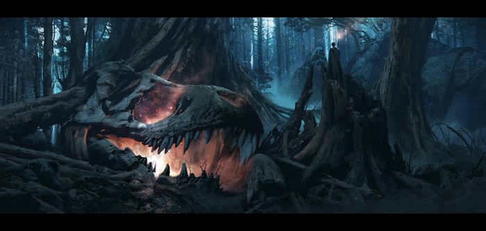 4K, fantasy art, artwork, digital art, night, skull