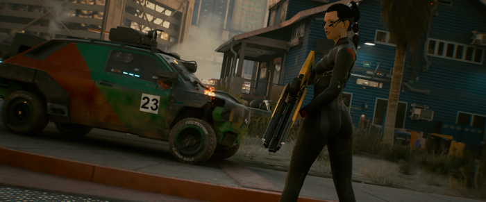 4K, vehicle, screen shot, girls with guns, car, weapon, Cyberpunk 2077, cyberpunk, PC gaming, video game girls, video games