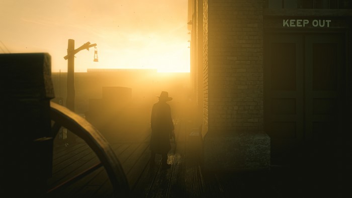 revolver, western, noir, Red Dead Redemption, sunset glow, coats, sunset