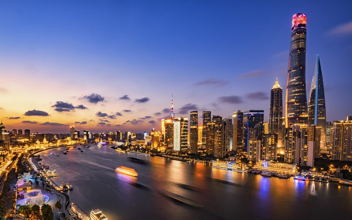 4K, Shanghai, city lights, Asia, cityscape, China