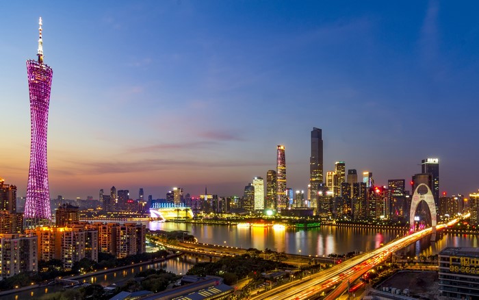 China, Guangzhou, chinese city, city lights