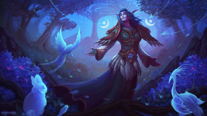 forest, fan art, World of Warcraft, digital art, trees, digital, Ilya Vatutin