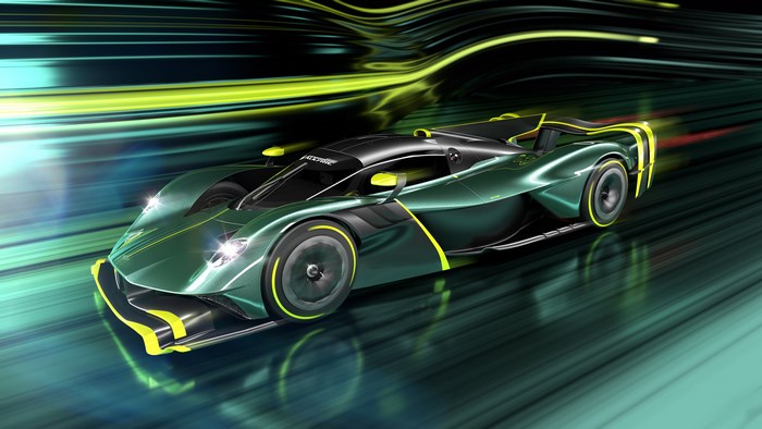 Aston Martin Valkyrie AMR Pro green sportscar