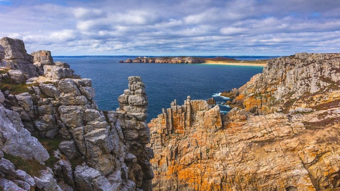 Cliff and Sea Landscape with Hills