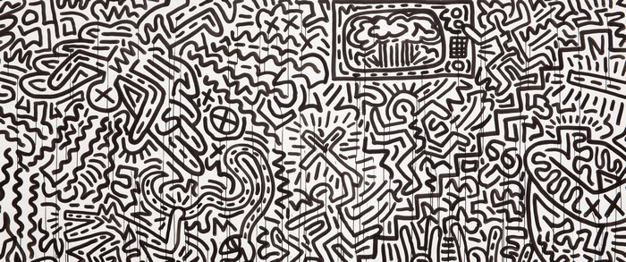 4K, ink, pop art, Keith Haring, drawing, paper