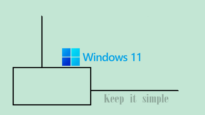 Windows 11 Logo with Keep It Simple Text