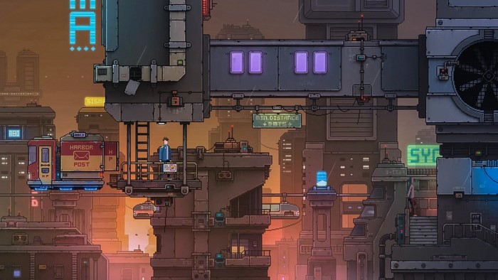 ArtStation, animation, Gordon Zuchhold (Artstation), futuristic city, artwork, city, digital art, futuristic, pixel art, cyberpunk, science fiction