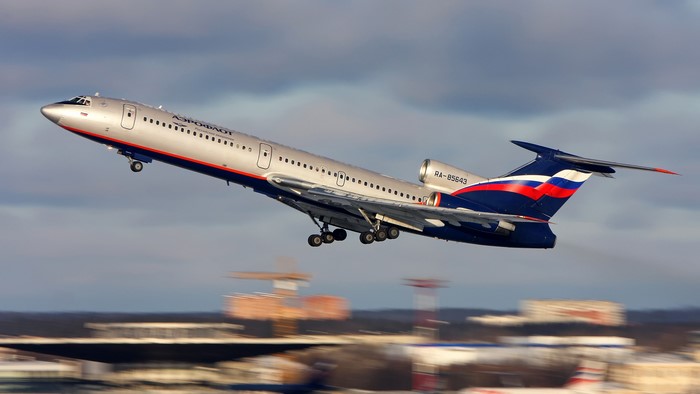 vehicle, passenger aircraft, airline, motion blur, aircraft, Tupolev Tu-154, take-off