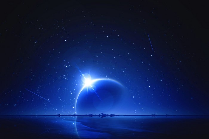 stars, planet, Pixiv, starry night, sky, artwork