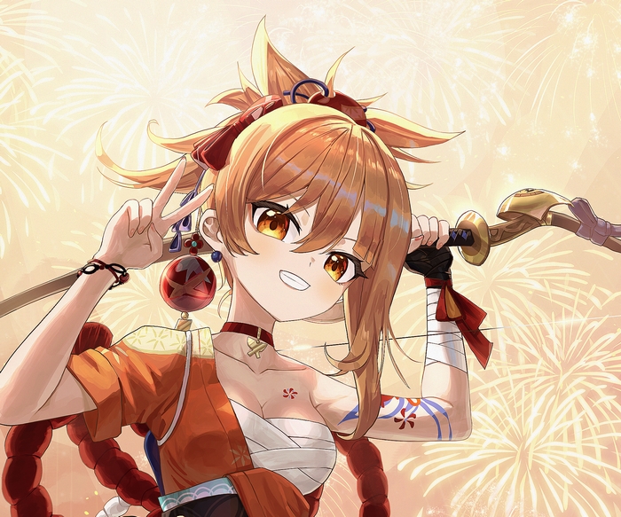 Yoimiya Genshin Impact Fireworks