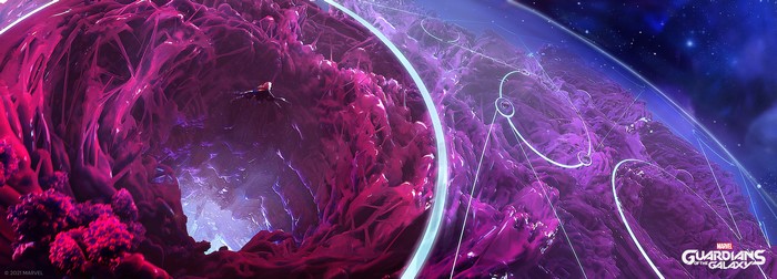4K, planet, ultrawide, Square Enix, concept art, Guardians of the Galaxy (Game), Marvel Comics