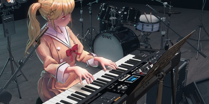 Arisa Ichigaya Playing Synthesizer in BanG Dream!