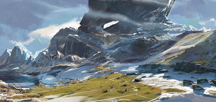 mountains, Liang Mark, digital art, fantasy art