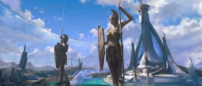 Pengzhen Zhang, digital art, landscape, Atlantis