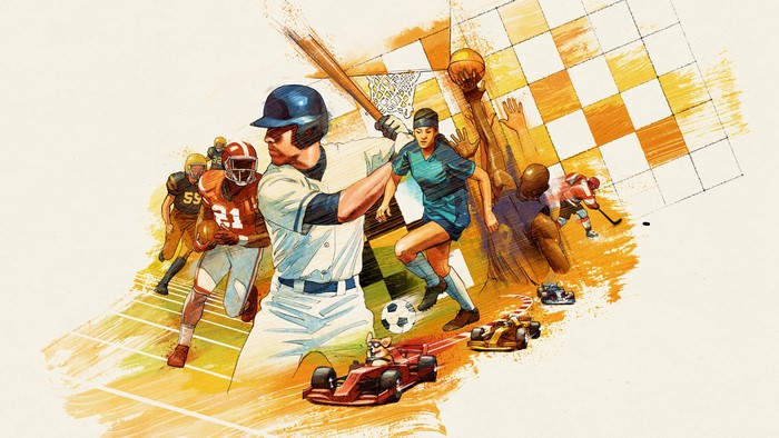 4K, illustration, ice hockey, baseball, artwork, soccer, simple background, sports, sport, racing, basketball, white background