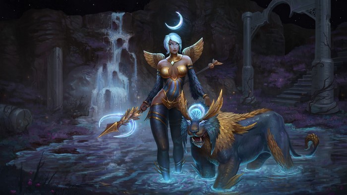 waterfall, Jon Neimeister, fantasy art, digital art