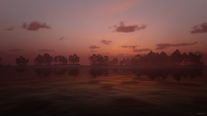red, landscape, Rockstar Games, Red Dead Redemption 2, sunset, screen shot, game art, water, PlayStation 4, PlayStation, video games, Red Dead Redemption