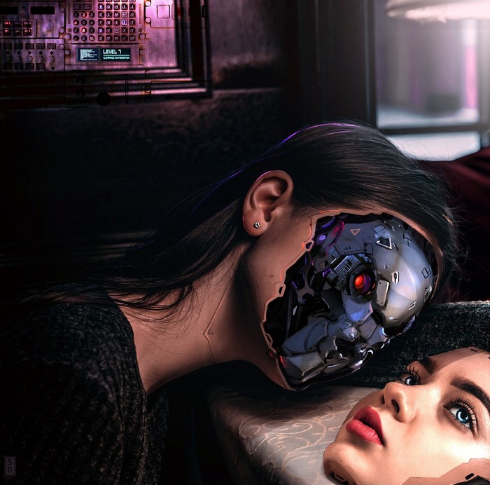 artwork, science fiction, robot, fantasy art