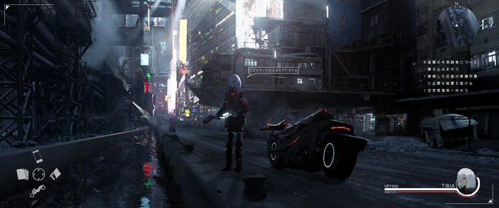 4K, anime, motorcycle, women with motorcycles, vehicle, cityscape, video game art, video game girls, futuristic city, red eyes, anime games, cyberpunk, street, futuristic, science fiction women, science fiction