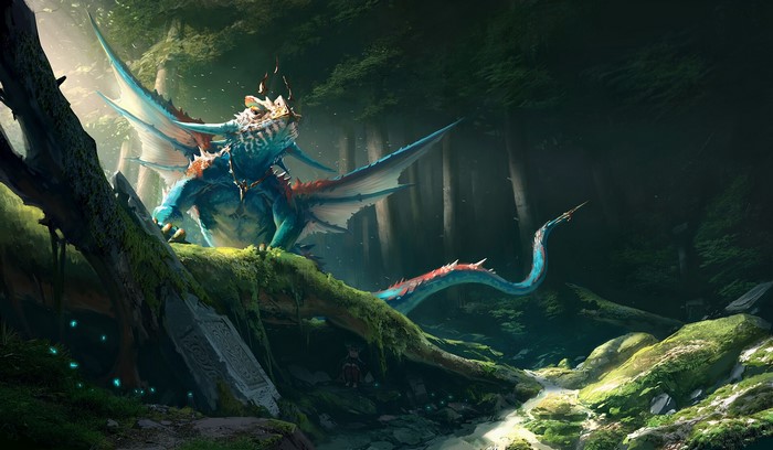 creature, forest, digital art, fantasy art
