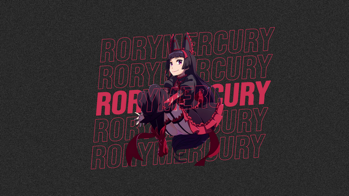 anime girls, stockings, knees together, Gate: Jieitai Kanochi nite Kaku Tatakaeri, panties, simple background, dark hair, pink eyes, anime, long hair, typography, black stockings, Rory Mercury, pink panties